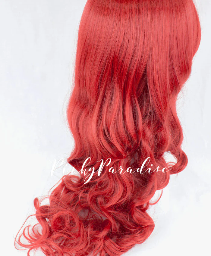 Fire Brick Red Long Wavy 70cm - Image 4